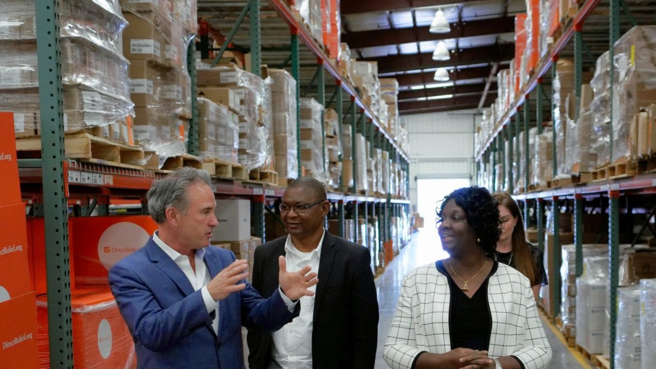 Thomas Tighe, CEO Direct Relief; Abdul Jalloh, CEO Medical Research Centre; Madina Rahman, Deputy Secretary, Health and Sanitation, Sierra Leone