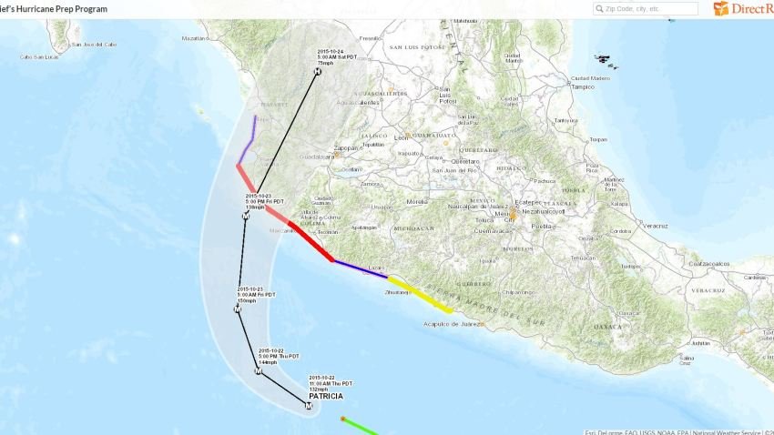 Hurricane Patricia Map