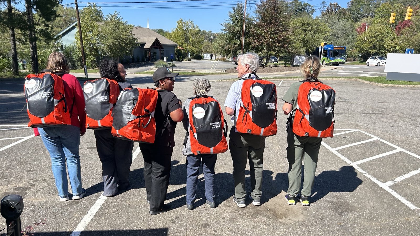 Responders to Hurricane Helene with Direct Relief medical packs